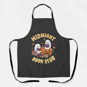 Halloween-Buchclub-Geist liest Kürbis-Design_1 Schürze