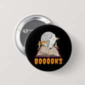 Halloween-Bücher. Ghost-Lesehalloween Button (Vorne & Hinten)