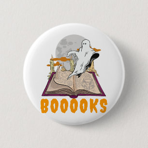Halloween-Bücher. Ghost-Lesehalloween Button