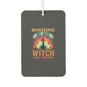 Halloween Buchhalter bei Tag Hexe bei Nacht Design Autolufterfrischer