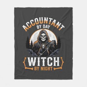 Halloween Buchhalter bei Tag Hexe bei Nacht Design Fleecedecke