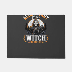 Halloween Buchhalter bei Tag Hexe bei Nacht Design Fußmatte