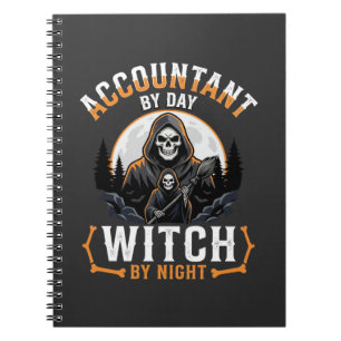 Halloween Buchhalter bei Tag Hexe bei Nacht Design Notizblock