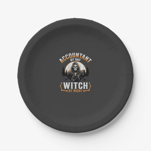 Halloween Buchhalter bei Tag Hexe bei Nacht Design Pappteller