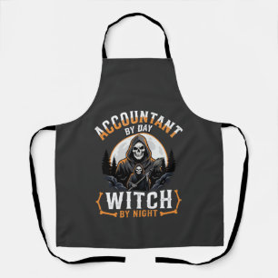 Halloween Buchhalter bei Tag Hexe bei Nacht Design Schürze
