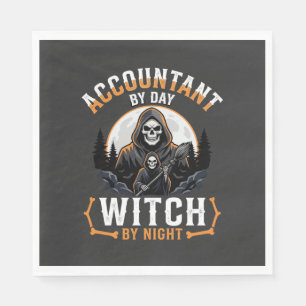 Halloween Buchhalter bei Tag Hexe bei Nacht Design Serviette