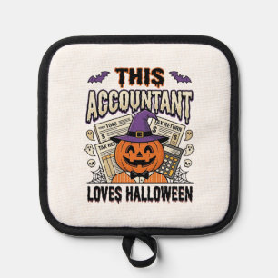 Halloween-Buchhalter Lustige Gruselige Steuersaiso Topflappen