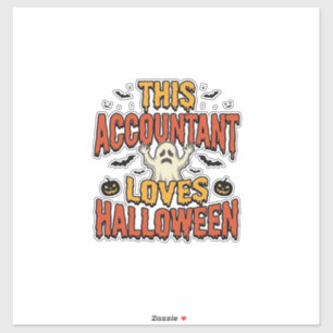 Halloween-Buchhalter Vintage-Geist-Shirt-Design_1 Aufkleber