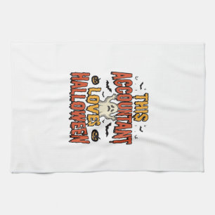 Halloween-Buchhalter Vintage-Geist-Shirt-Design_1 Geschirrtuch