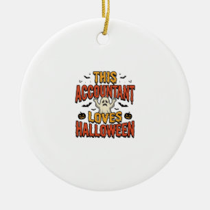 Halloween-Buchhalter Vintage-Geist-Shirt-Design_1 Keramik Ornament