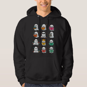Halloween-Buchlese-Geister Kawaii-Bibliotheksdesig Hoodie
