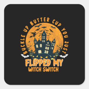 Halloween Buckup Batter Cup Sie Geburtstag Quadratischer Aufkleber