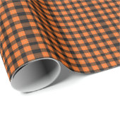Halloween Buffalo Plaid Classic Orange & Black Geschenkpapier (Rolleneckpunkt)