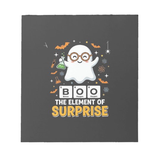 Halloween-Buh-Element der Überraschung Gespenst De Notizblock (Vorderseite)
