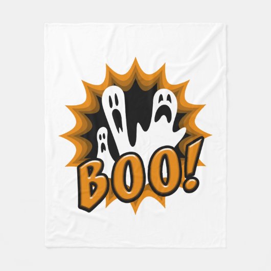 Halloween Buh! Fleecedecke (Vorderseite)