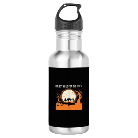 Halloween Buh-Geist-Silhouette Edelstahlflasche (Vorderseite)