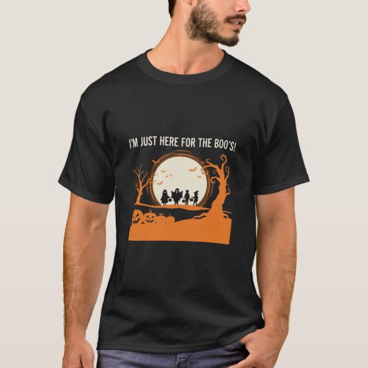 Halloween Buh-Geist-Silhouette T-Shirt (Vorderseite)