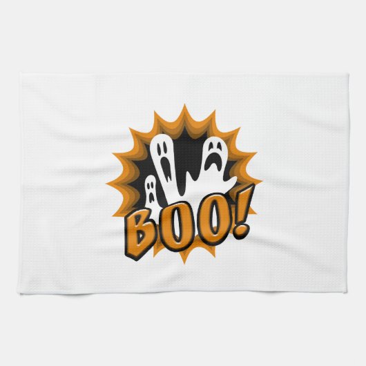 Halloween Buh! Geschirrtuch (Horizontal)