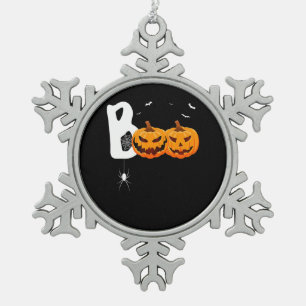 Halloween Buh Schreckliche Kürbisse Spinne Süßes o Schneeflocken Zinn-Ornament
