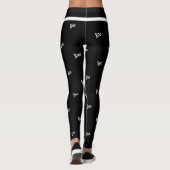 Halloween Buh Schwarzweiß Leggings (Rückseite)