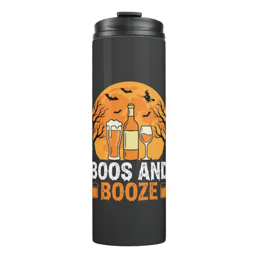 Halloween Buh und Schnaps Trinkparty Design Thermosbecher (Vorderseite)