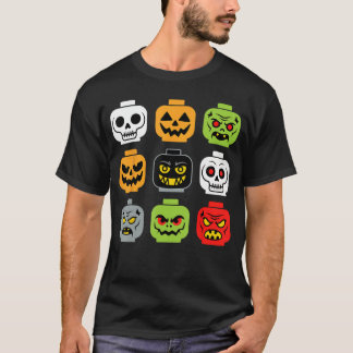 Halloween Building Brick Head Adult Men Youth Boy T-Shirt