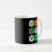 Halloween Building Brick Head Pumpkin Ghost Zombie Kaffeetasse (VorderseiteRechts)