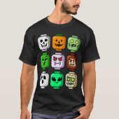 Halloween Building Brick Head Pumpkin Ghost Zombie T-Shirt (Vorderseite)