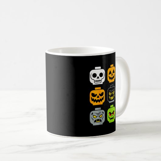 Halloween Building Brick Head Shirt Adult Men Kids Kaffeetasse (VorderseiteRechts)