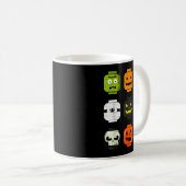 Halloween Building Brick Heads Pumpkin Zombie Ghos Kaffeetasse (VorderseiteRechts)