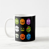 Halloween Building Brick Heads Pumpkin Zombie Ghos Kaffeetasse (Links)