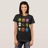Halloween Building Brick Heads Pumpkin Zombie Ghos T-Shirt (Vorne ganz)