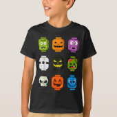 Halloween Building Brick Heads Pumpkin Zombie Ghos T-Shirt (Vorderseite)