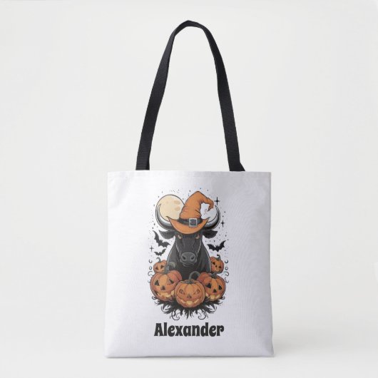 Halloween Bull Hexe Personalisiert Halloween Tasche (Vorderseite)