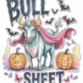 Halloween Bull Sheet, Funny Ghost Cow Aufkleber (Vorderseite)