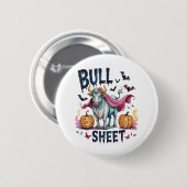 Halloween Bull Sheet, Funny Ghost Cow Button (Vorne & Hinten)