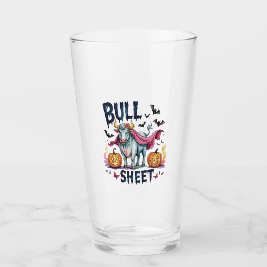 Halloween Bull Sheet, Funny Ghost Cow Glas (Vorderseite)
