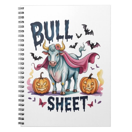 Halloween Bull Sheet, Funny Ghost Cow Notizblock (Vorderseite)