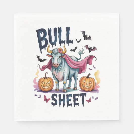Halloween Bull Sheet, Funny Ghost Cow Serviette (Vorderseite)