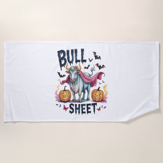 Halloween Bull Sheet, Funny Ghost Cow Strandtuch (Vorderseite)