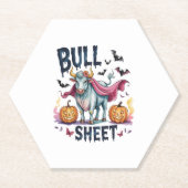 Halloween Bull Sheet, Funny Ghost Cow Untersetzer (Vorderseite)