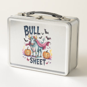 Halloween-Bull Sheet, Lustiger Geistkuh Metall Brotdose