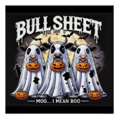 Halloween Bull Sheet moo / Bulls Funny Poster (Vorderseite)