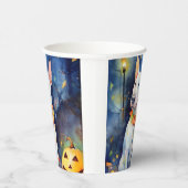 Halloween Bull Terrier mit Pumpkins Beängstigend Pappbecher (Rechts)