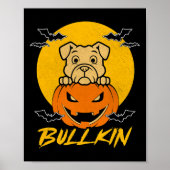 Halloween Bulldog Halloween Pumpkin-Kostüm Poster (Vorne)