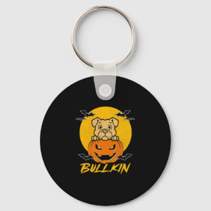 Halloween Bulldog Halloween Pumpkin-Kostüm Schlüsselanhänger