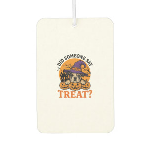 Halloween Bulldog Hexe Hund Leckerli Vintage-Shirt Autolufterfrischer