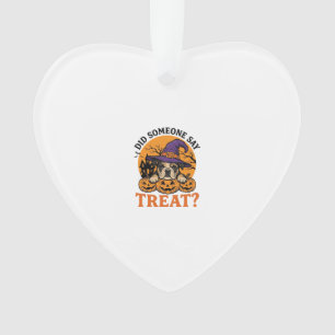 Halloween Bulldog Hexe Hund Leckerli Vintage-Shirt Ornament
