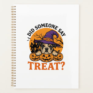 Halloween Bulldog Hexe Hund Leckerli Vintage-Shirt Planer