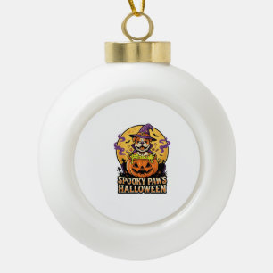 Halloween Bulldog Kürbis Nacht Keramik Kugel-Ornament